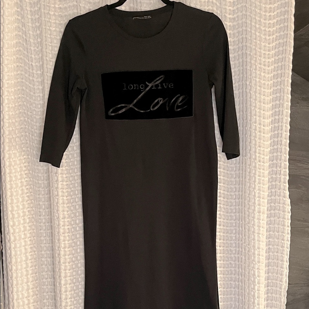 ZARA Elegant Black Elbow Length Sleeve Dress / Top
